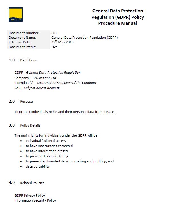 GDPR Procedure Manual Capture