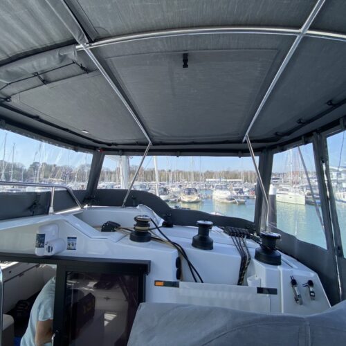 FP Elba 45 Helm Bimini Enclosure (Hamilton) (1)
